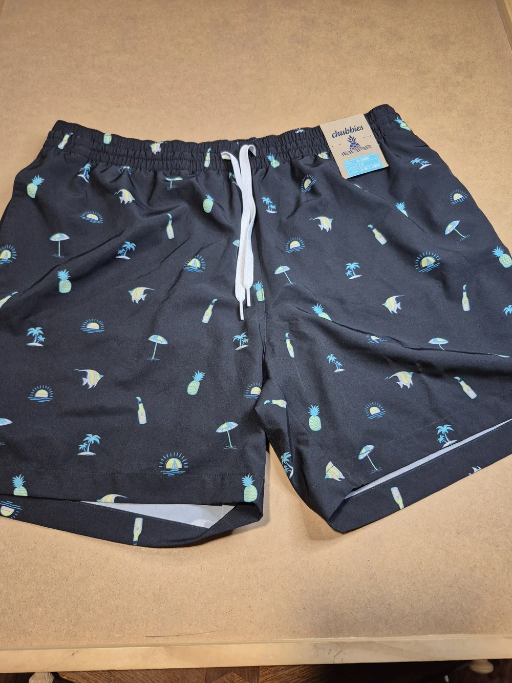 Chubbies Black Pineapple & Tropical Print Swim Trunks 4357/13